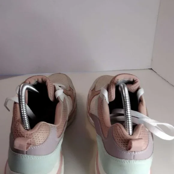 Skechers Bobs Sport Arc Waves Shoes Womens Sz 11 White Pink Athletic Trainers - Picture 6 of 9